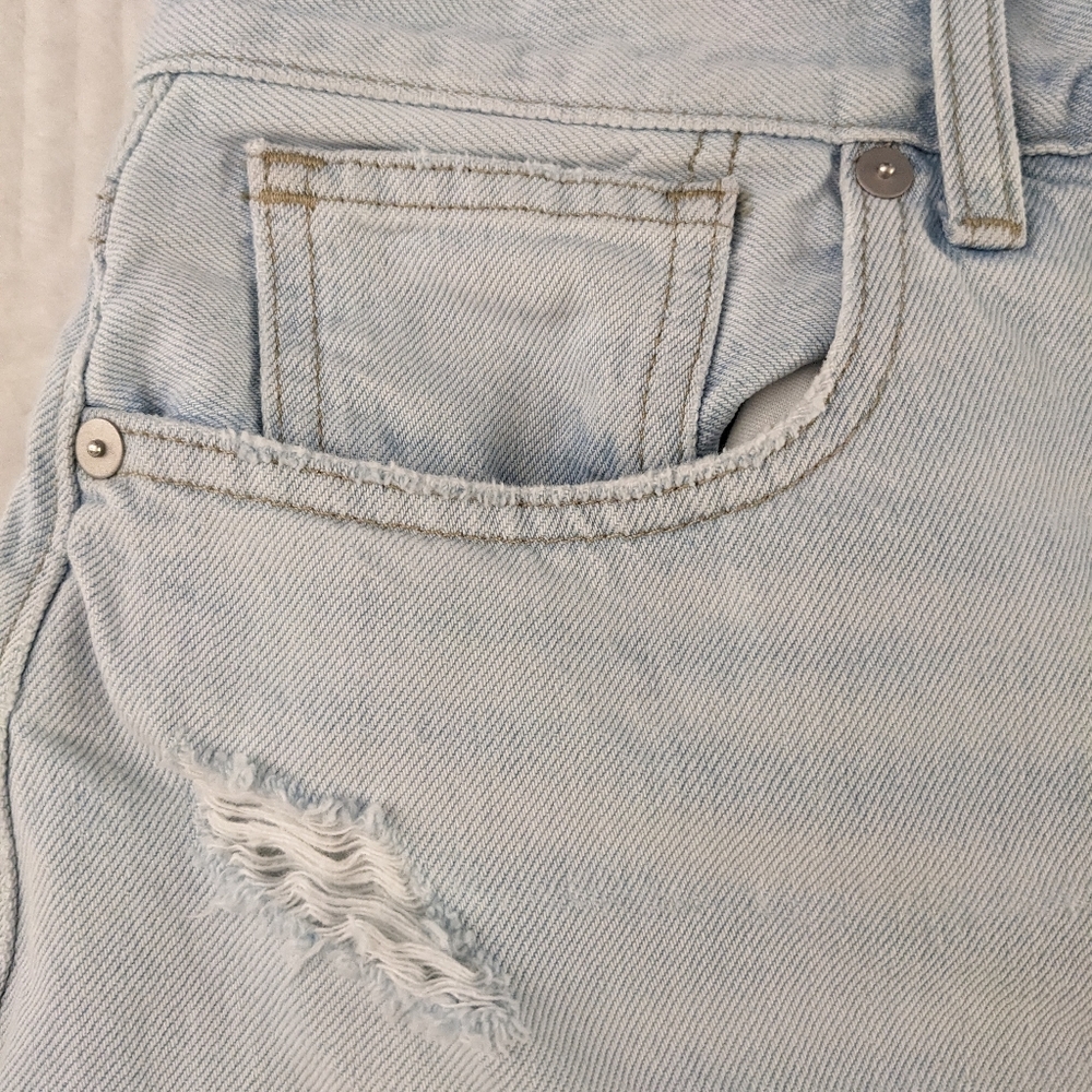 MADEWELL Jean Shorts Women Size 29 The 90s Mid-Length Denim Raw Hem - Picture 8 of 14
